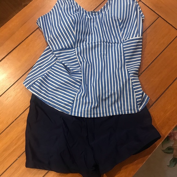 Stripe Print Tankini NEW L - Picture 3 of 5